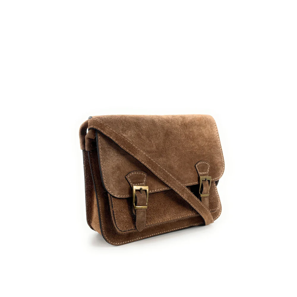 Sac cartable en daim KENT Taupe foncé - Image 3