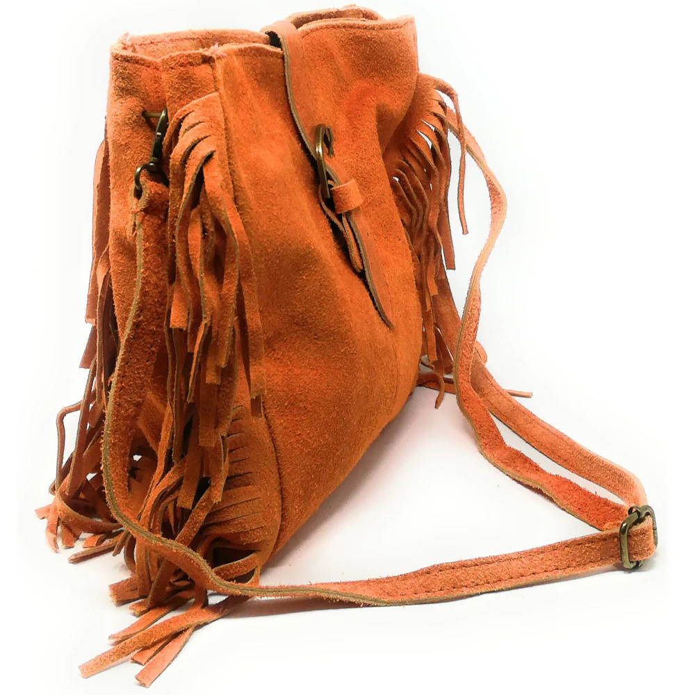 Sac bandoulière en daim CHEYENNE Orange - Image 2