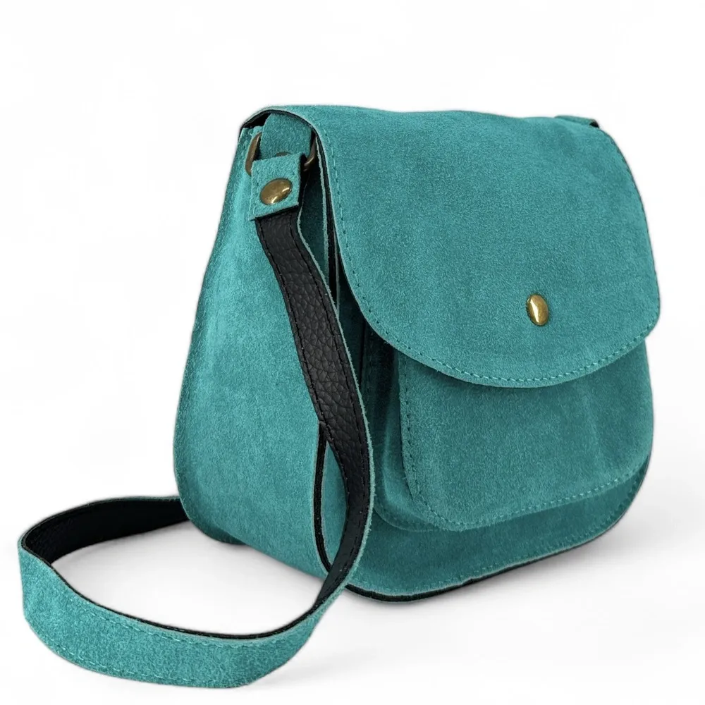 Sac bandoulière en daim PACHUCA Bleu turquoise - Image 2
