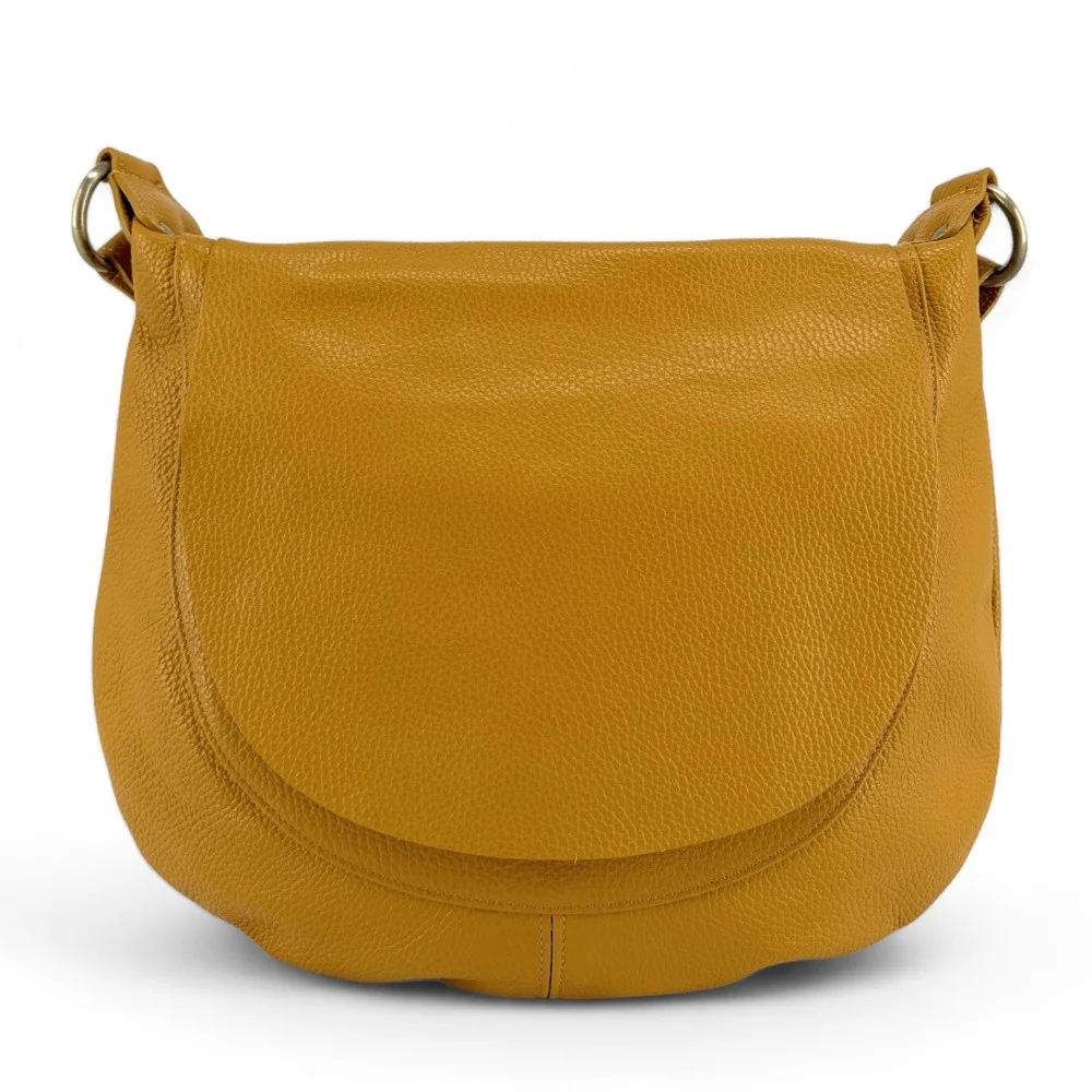 Sac besace à bandoulière en cuir grainé BIG CITIZEN Jaune tournesol - Image 4