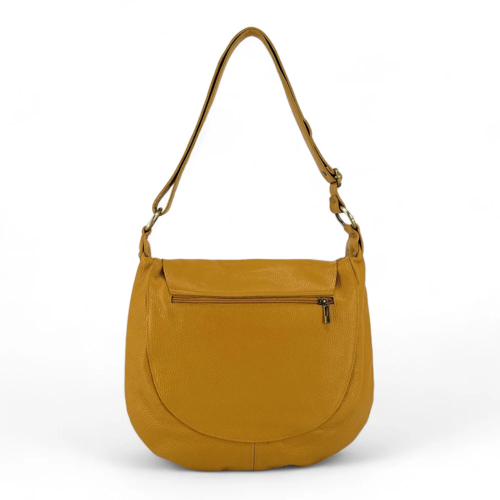 Sac besace à bandoulière en cuir grainé BIG CITIZEN Jaune tournesol - Image 5