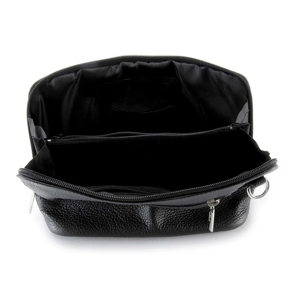Mini sac à bandoulière en cuir grainé italien MIA Noir - Image 5
