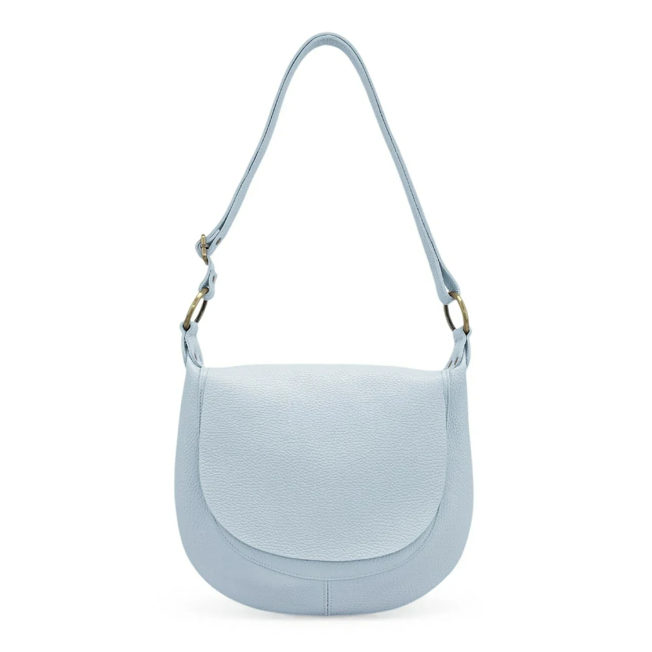Sac bandoulière en cuir grainé LITTLE CITIZEN Bleu pastel - Image 2