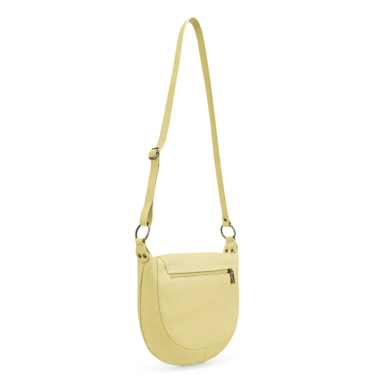 Sac bandoulière en cuir grainé LITTLE CITIZEN Soft jaune - Image 5