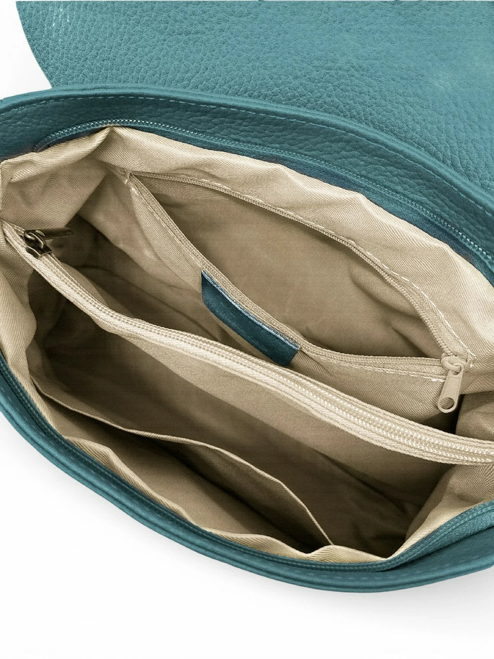 Sac bandoulière en cuir grainé SAIGON Bleu vert canard - Image 5