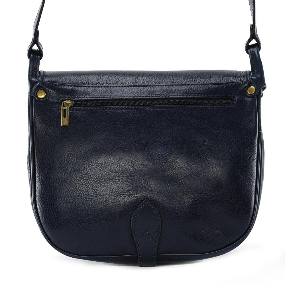 Sac bandoulière en cuir lisse LITTLE VERLAINE Bleu marine - Image 3