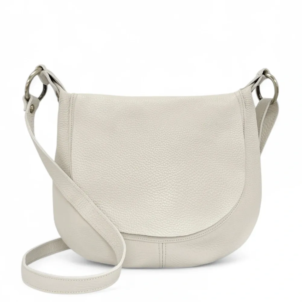 Sac bandoulière en cuir grainé LITTLE CITIZEN Beige crème - Image 4