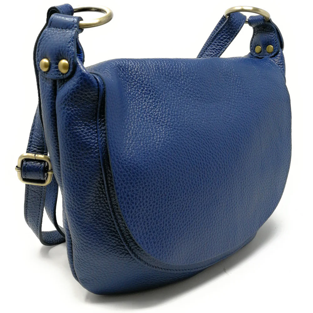 Sac bandoulière en cuir grainé LITTLE CITIZEN Bleu - Image 2