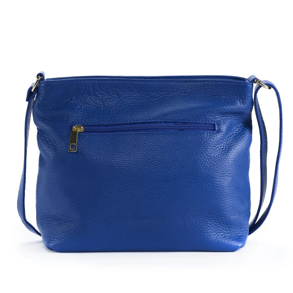 Sac bandoulière en cuir grainé LONDON Bleu roi - Image 2