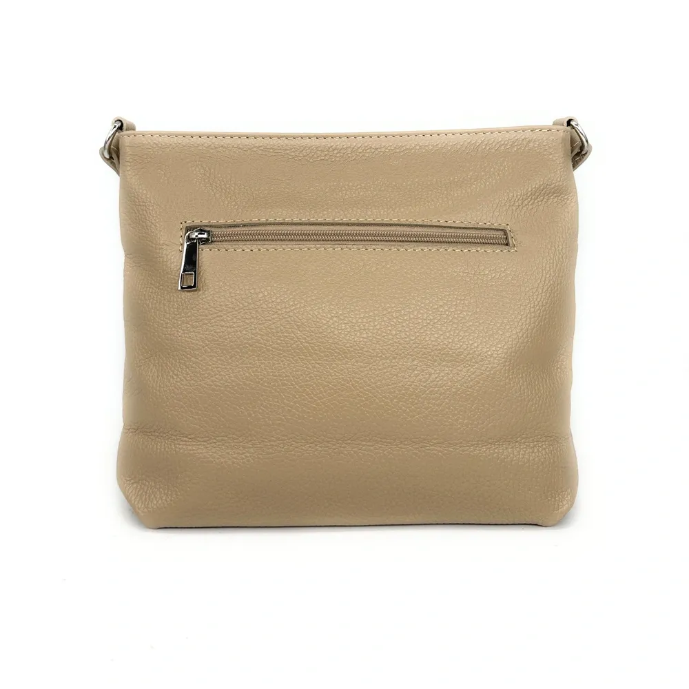 Sac bandoulière en cuir grainé LONDON Taupe - Image 3