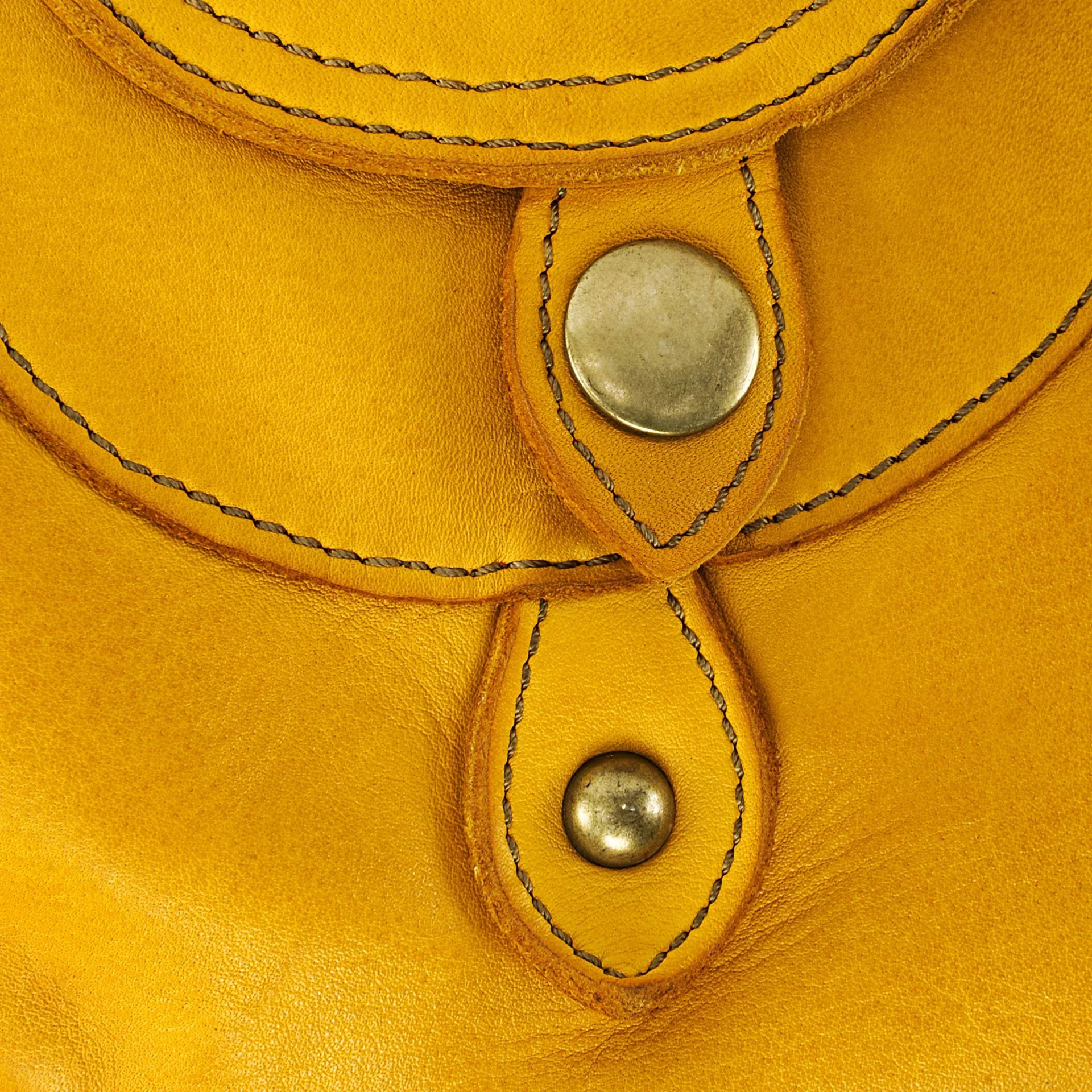 Sac besace à bandoulière en cuir vintage MISS CLYDE Jaune Moutarde - Image 4