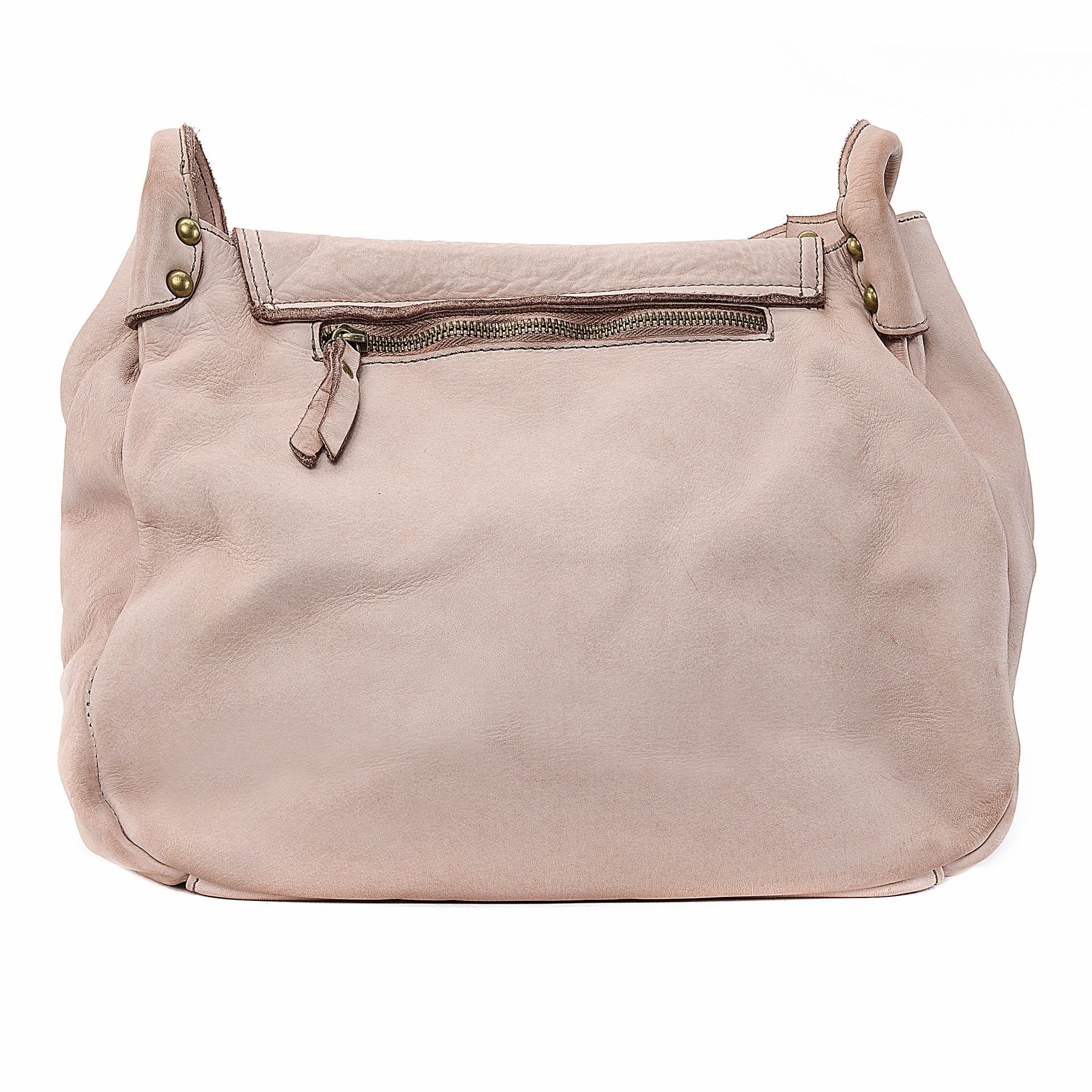 Sac besace à bandoulière en cuir vintage MISS CLYDE Rose nude - Image 2