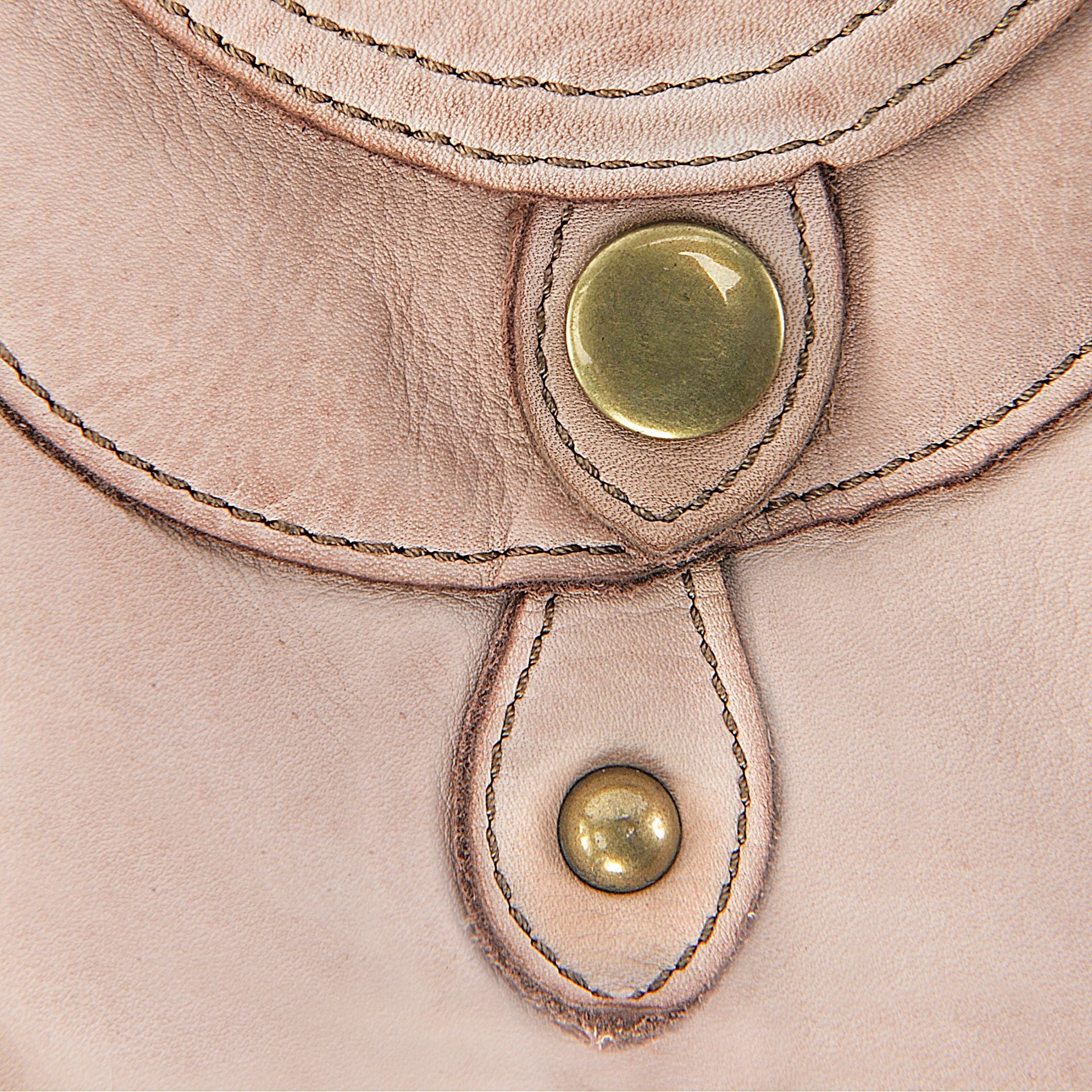Sac besace à bandoulière en cuir vintage MISS CLYDE Rose nude - Image 4