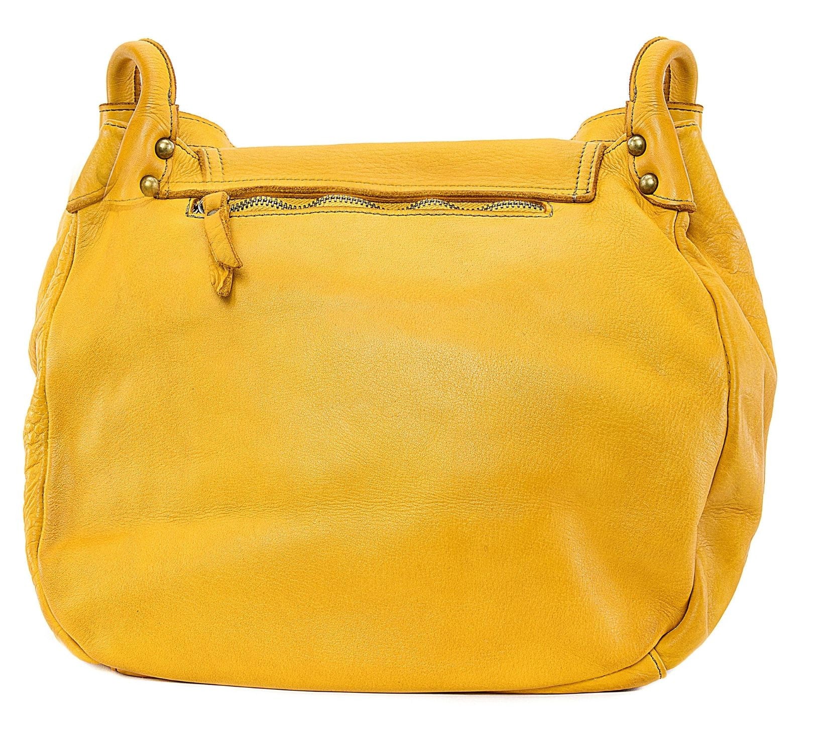Sac besace à bandoulière en cuir vintage MISS CLYDE Safran - Image 2