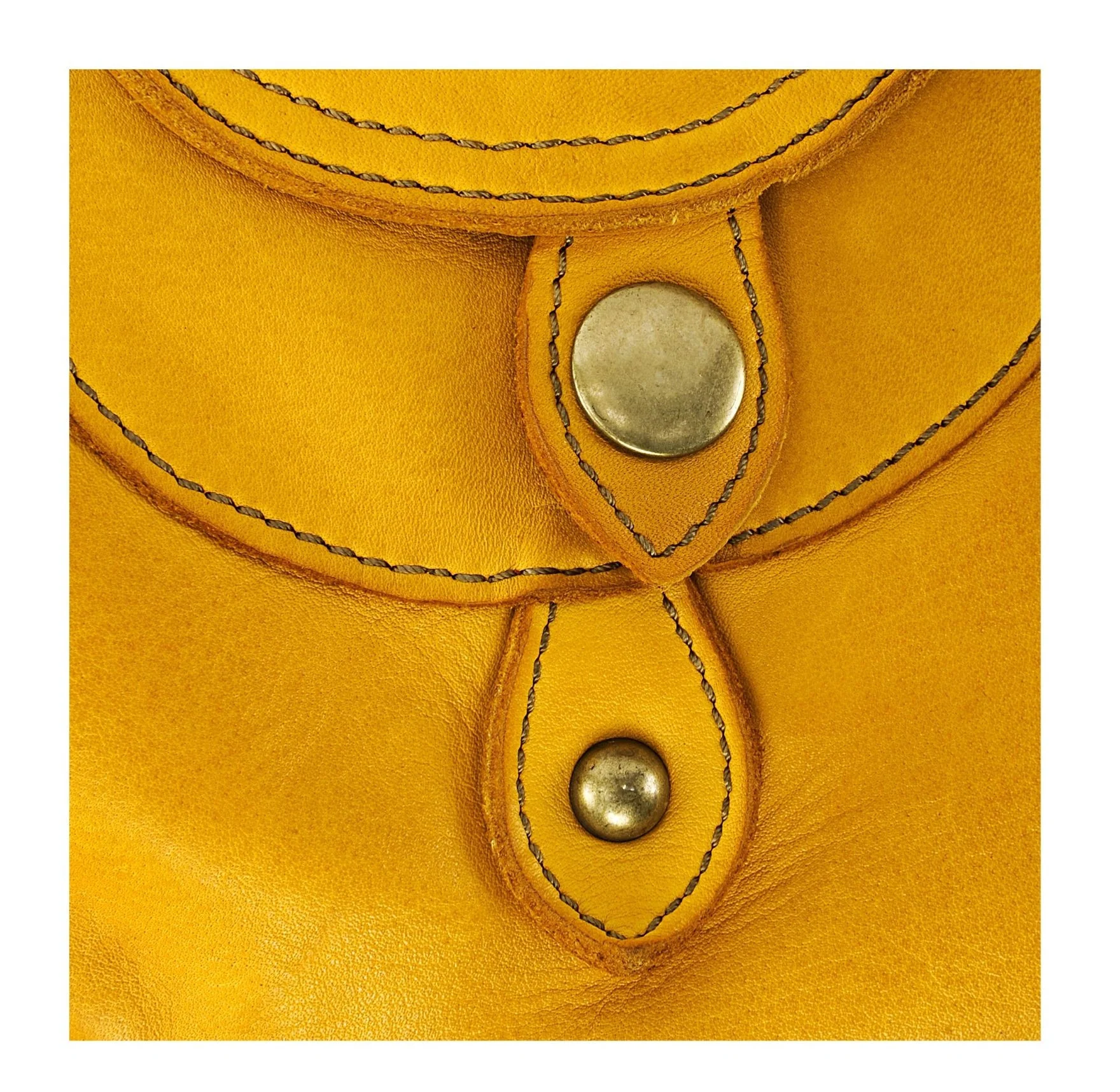 Sac besace à bandoulière en cuir vintage MISS CLYDE Safran - Image 4