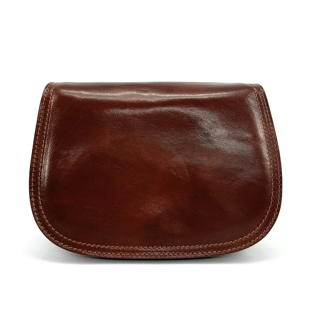 Sac bandoulière en cuir lisse SPENCER Châtaigne - Image 5
