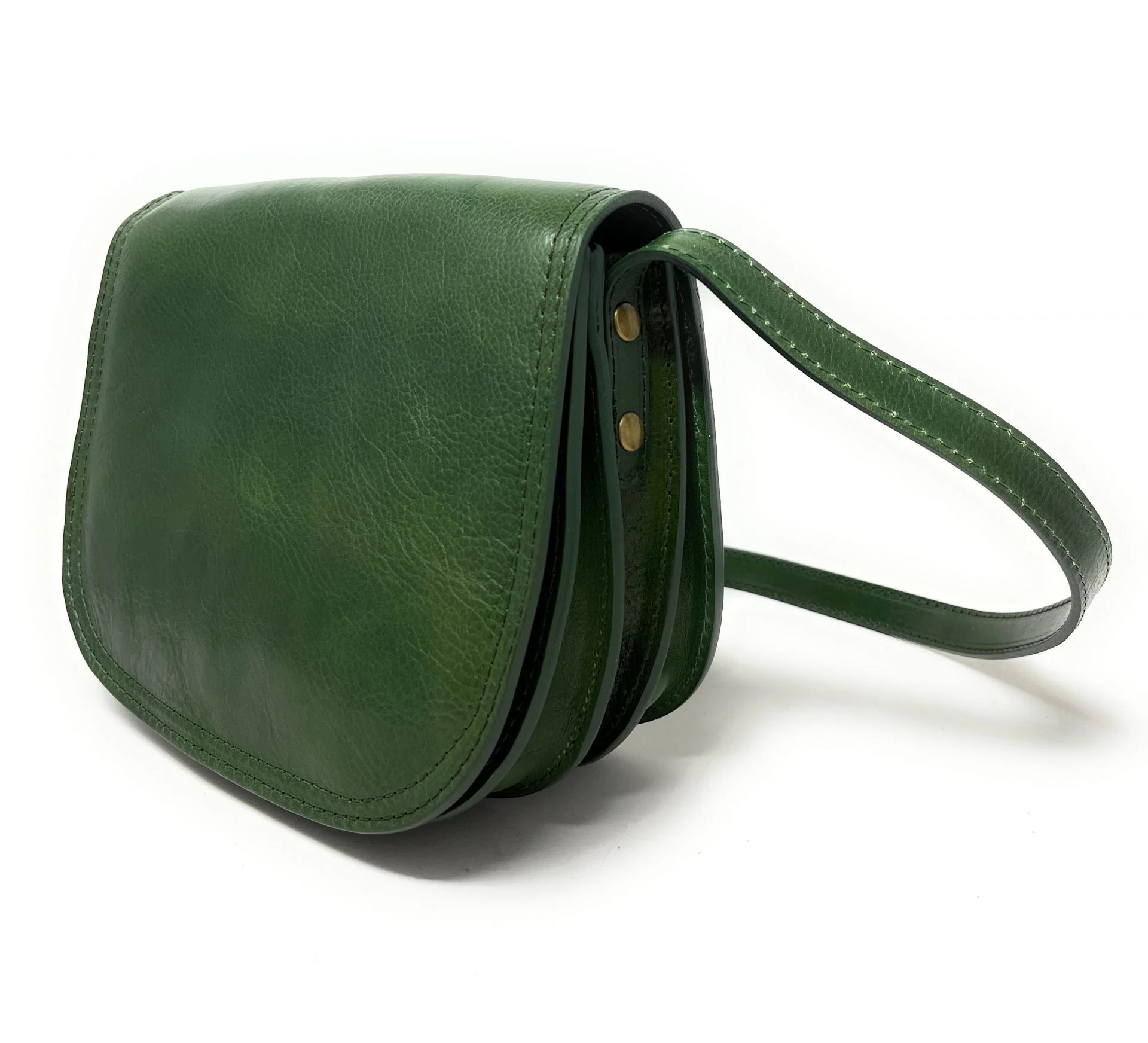 Sac bandoulière en cuir lisse SPENCER Kaki - Image 2