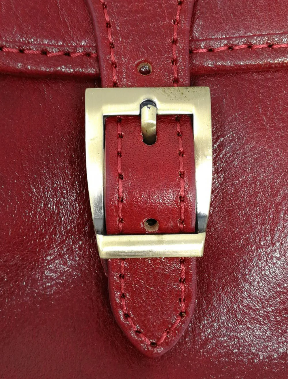 Sac bandoulière en cuir lisse NIAGARA Rouge foncé - Image 4