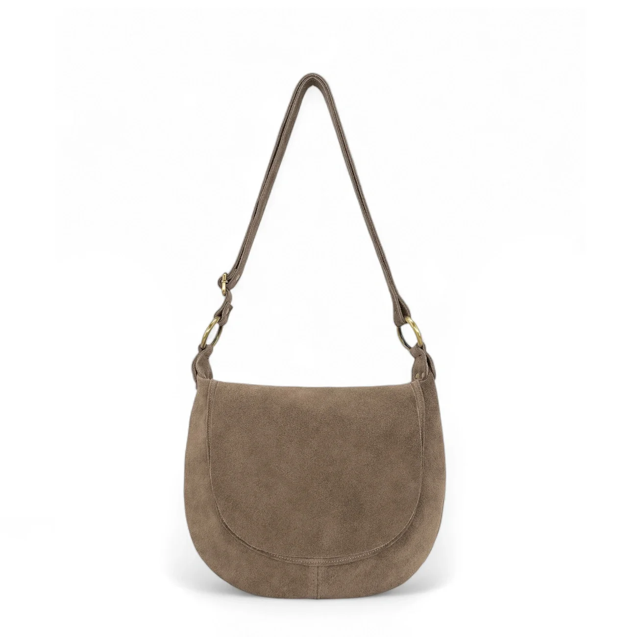 Sac bandoulière en daim LITTLE CITIZEN SUEDE Taupe foncé - Image 3
