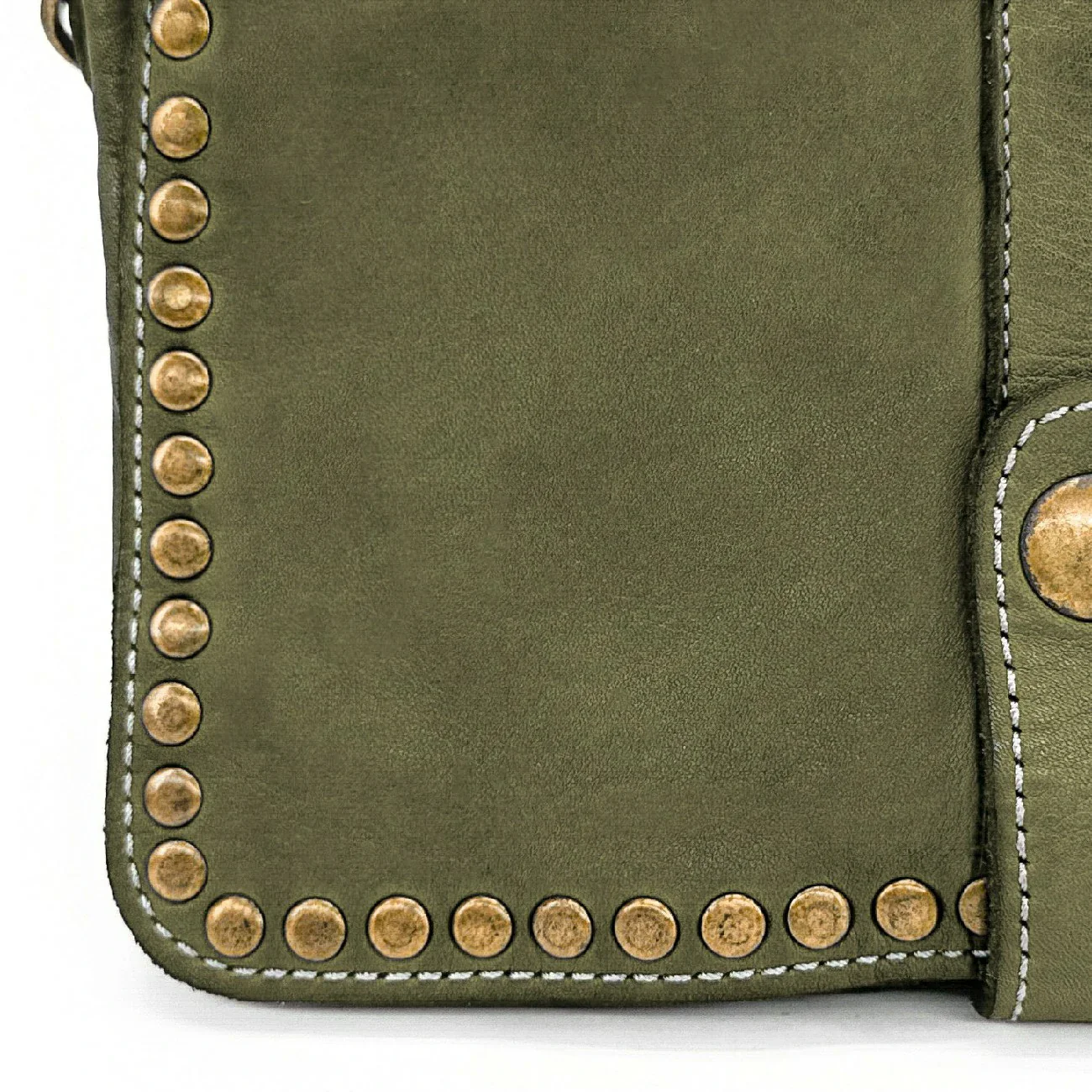 Sac besace à bandoulière en cuir vintage MISS SHAN Vert olive - Image 5