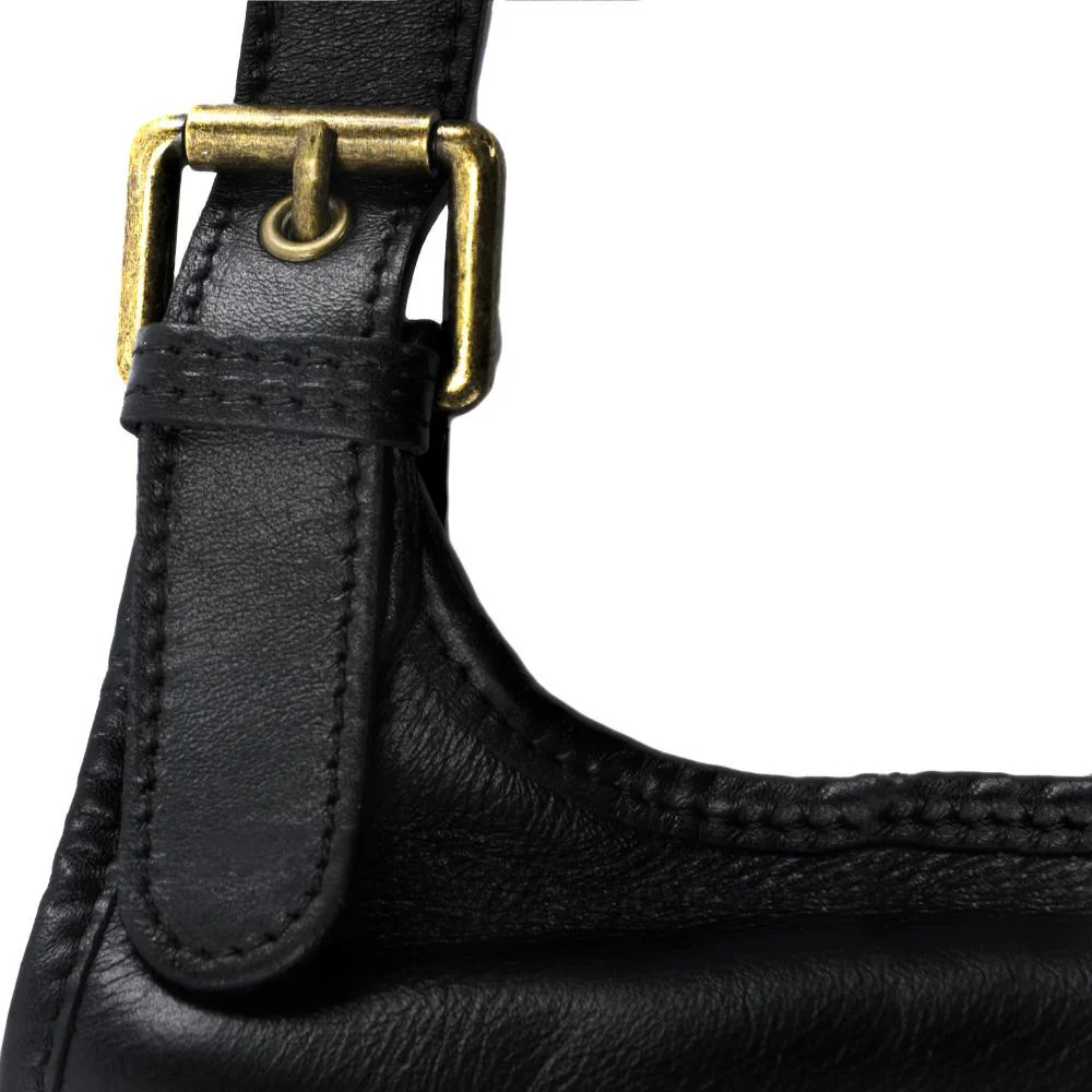 Sac besace cuir lisse CARTOUCHIERE Noir - Image 4