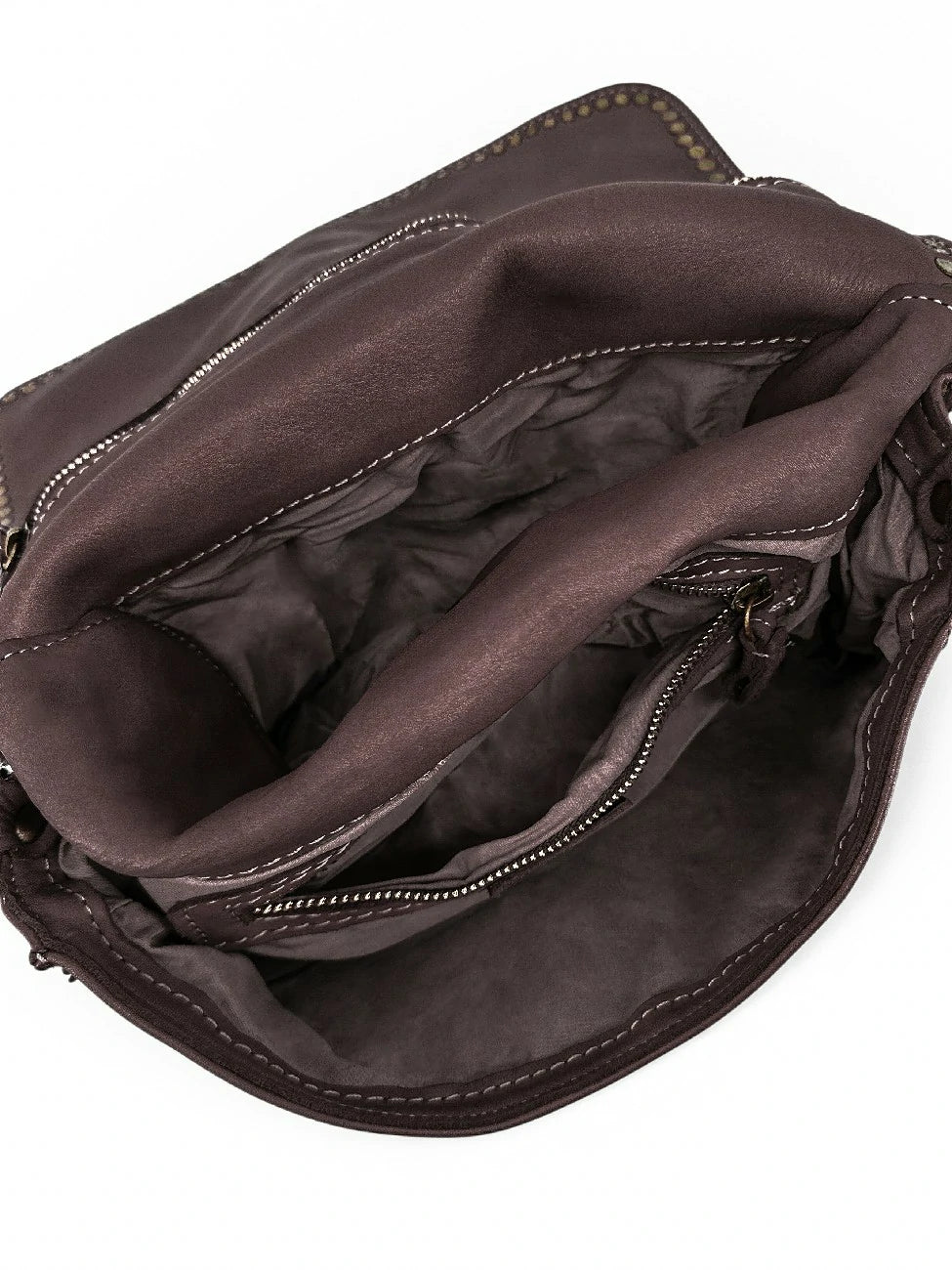 Sac besace en cuir vintage MISS K Marron Chocolat - Image 8