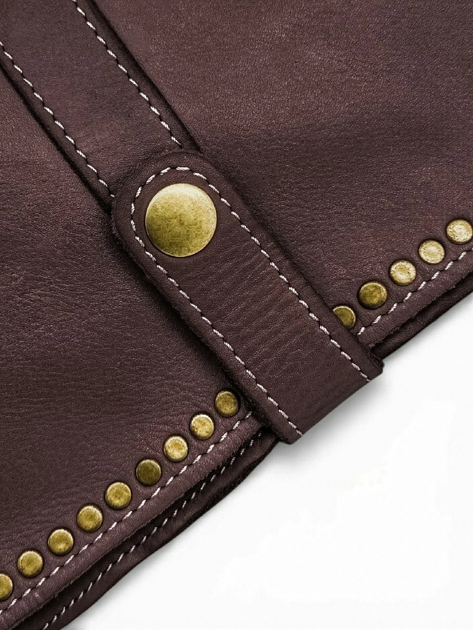 Sac besace en cuir vintage MISS K Marron Chocolat - Image 9