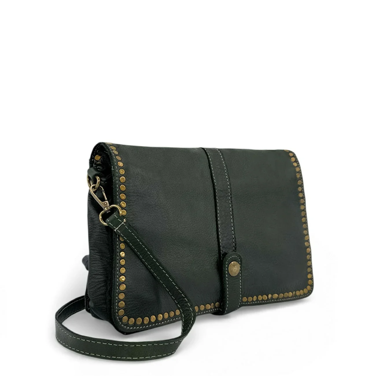 Sac besace en cuir vintage MISS K Vert forêt - Image 2