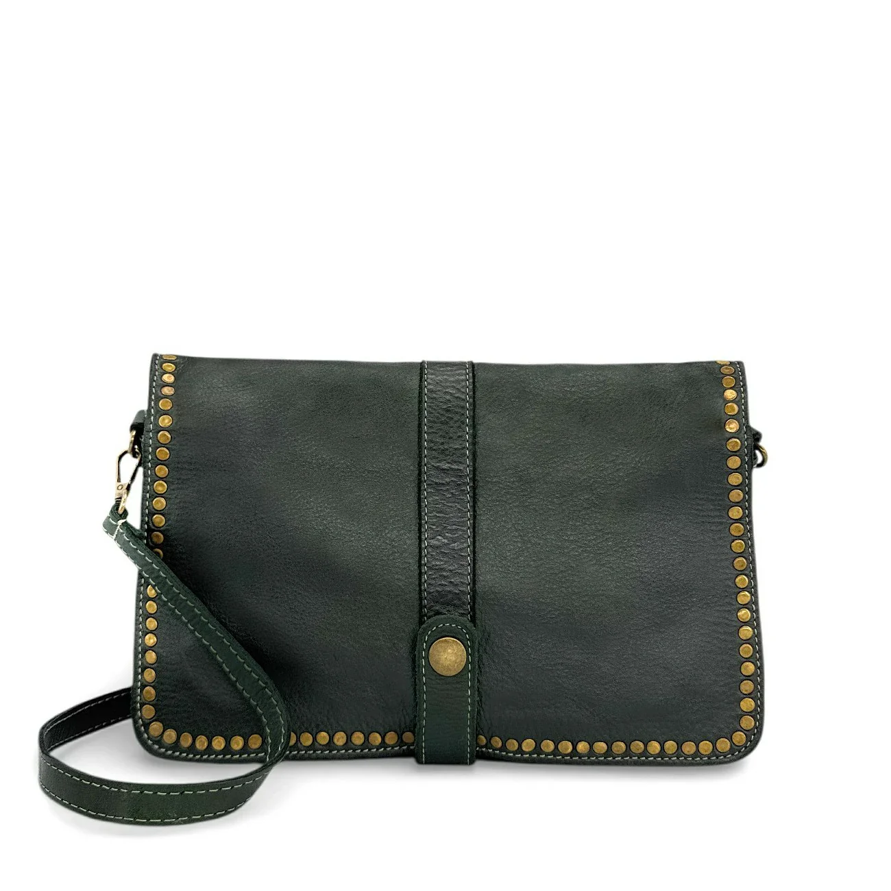 Sac besace en cuir vintage MISS K Vert forêt - Image 4