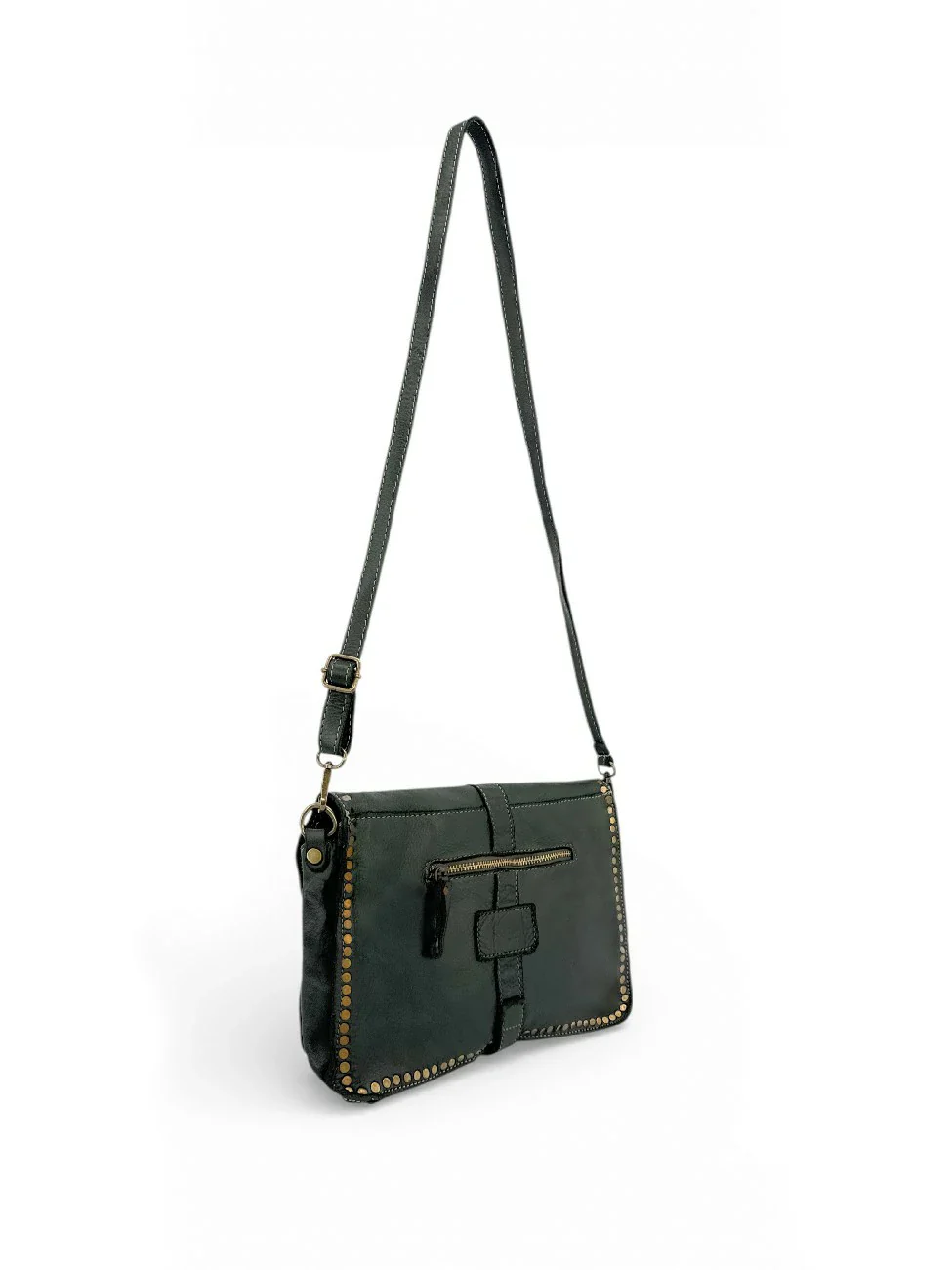 Sac besace en cuir vintage MISS K Vert forêt - Image 7