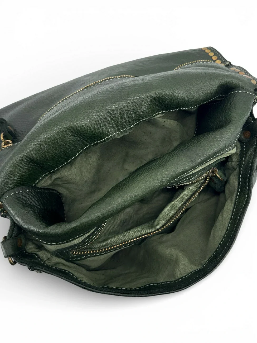 Sac besace en cuir vintage MISS K Vert forêt - Image 9