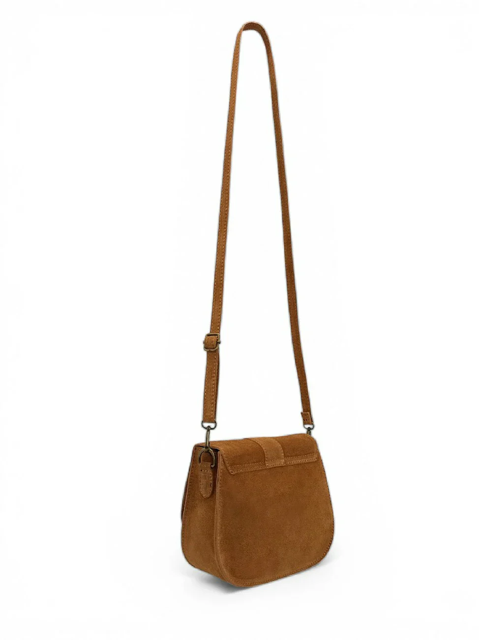 Sac besace en cuir daim ENID Marron Camel foncé - Image 7