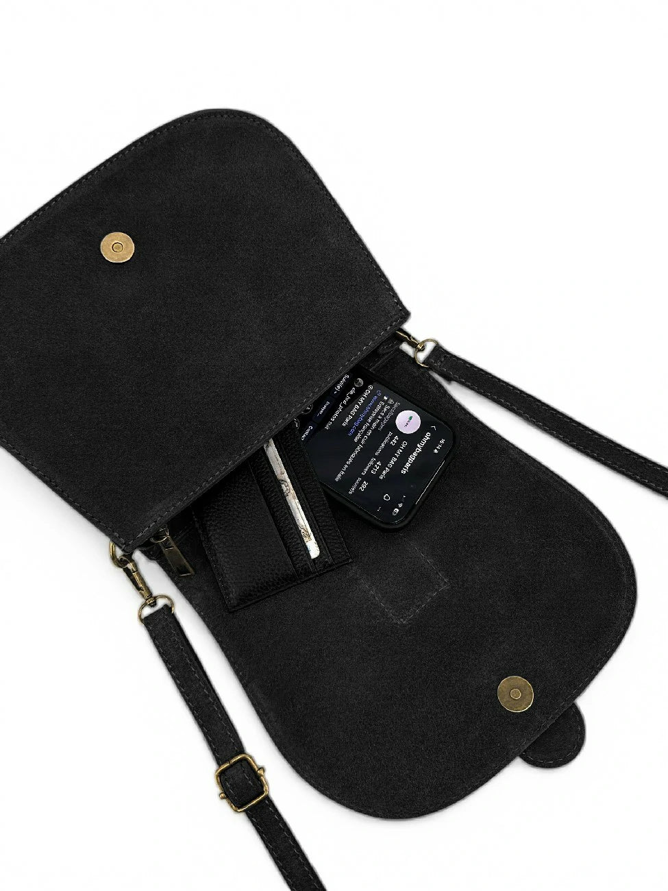 Sac besace en cuir daim ENID Noir - Image 3