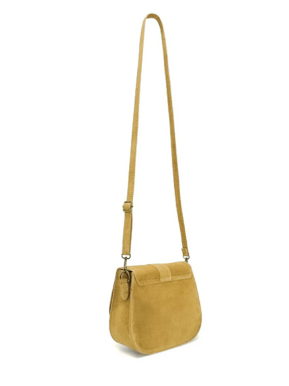 Sac besace en cuir daim ENID Soft jaune - Image 7