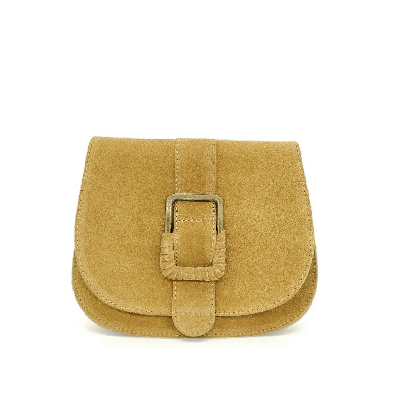Sac besace en cuir daim ENID Soft jaune - Image 8