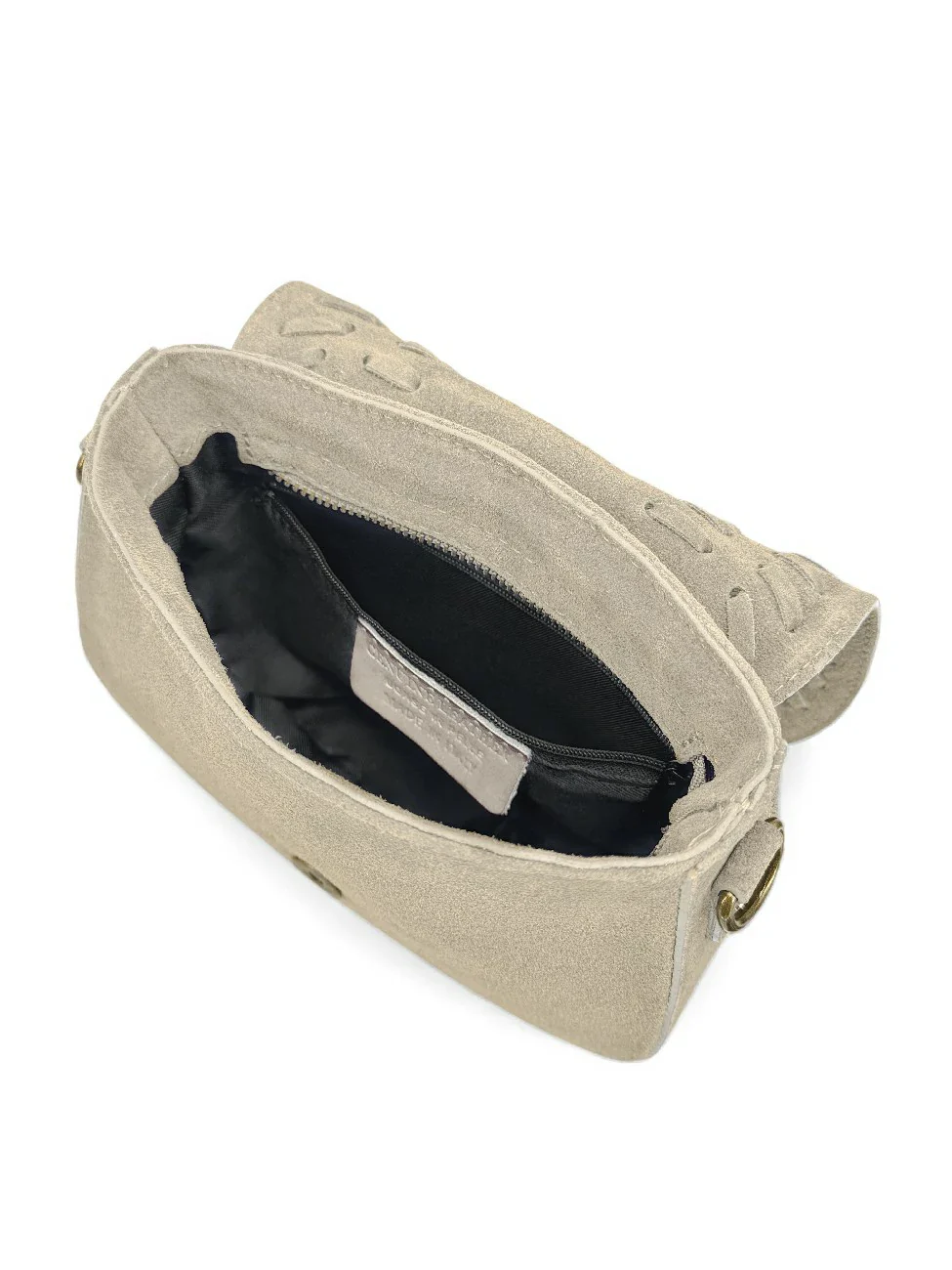 Sac besace en cuir daim SEDONA Beige crème - Image 3