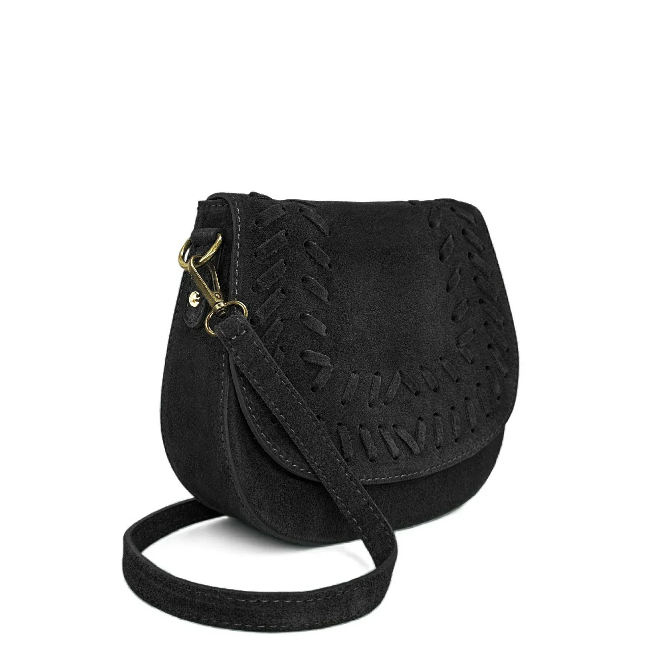 Sac besace en cuir daim SEDONA Noir - Image 2
