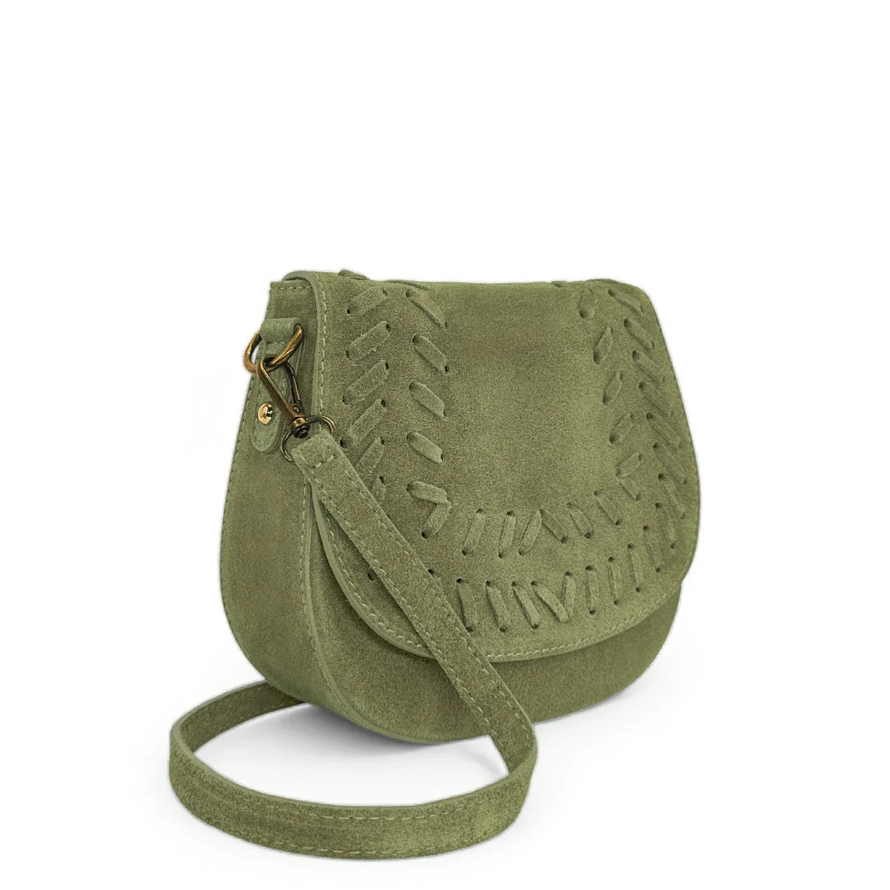Sac besace en cuir daim SEDONA Vert matcha latte - Image 2