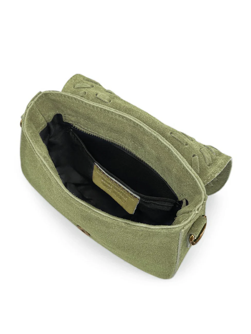 Sac besace en cuir daim SEDONA Vert matcha latte - Image 3