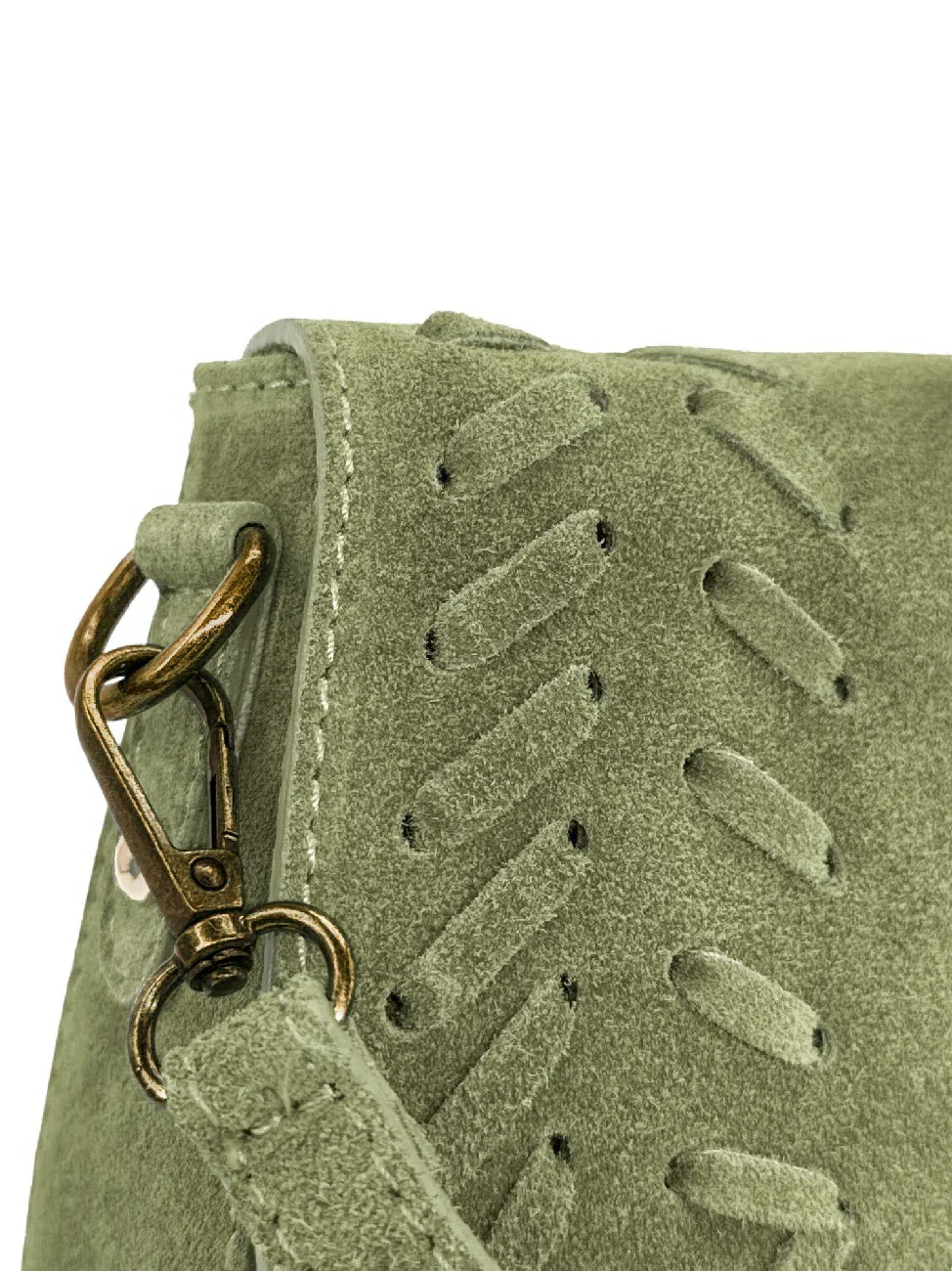 Sac besace en cuir daim SEDONA Vert matcha latte - Image 5