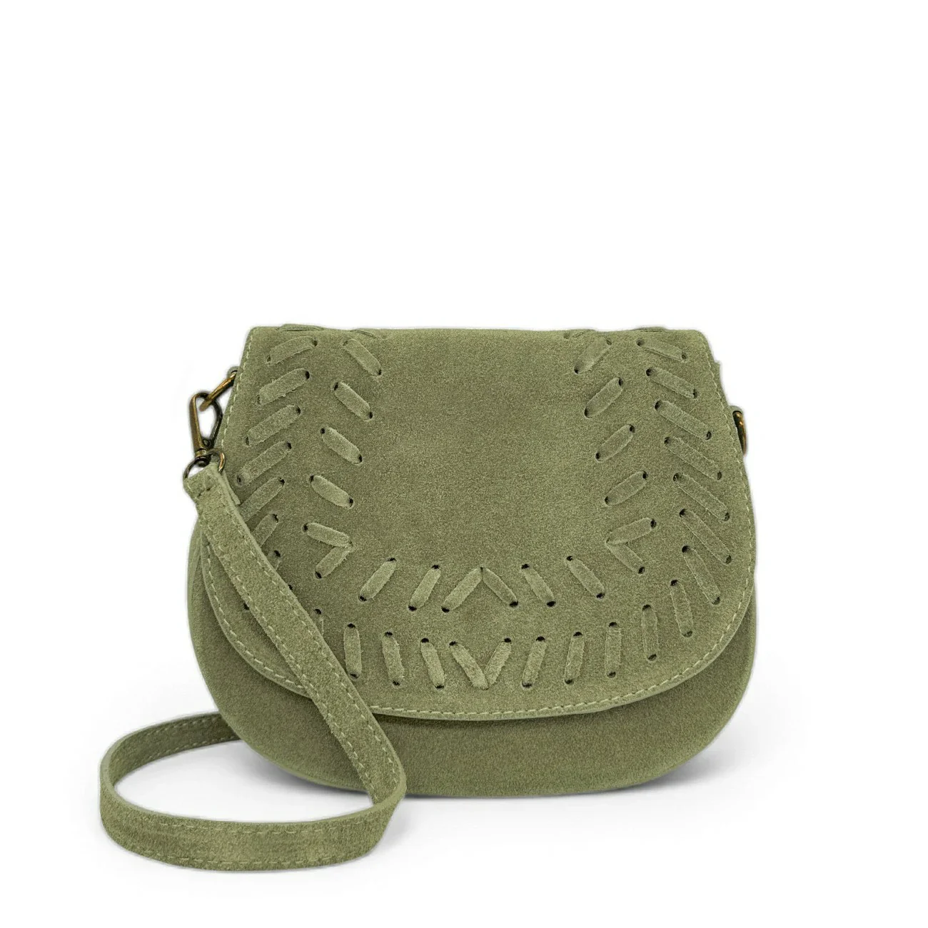 Sac besace en cuir daim SEDONA Vert matcha latte - Image 7