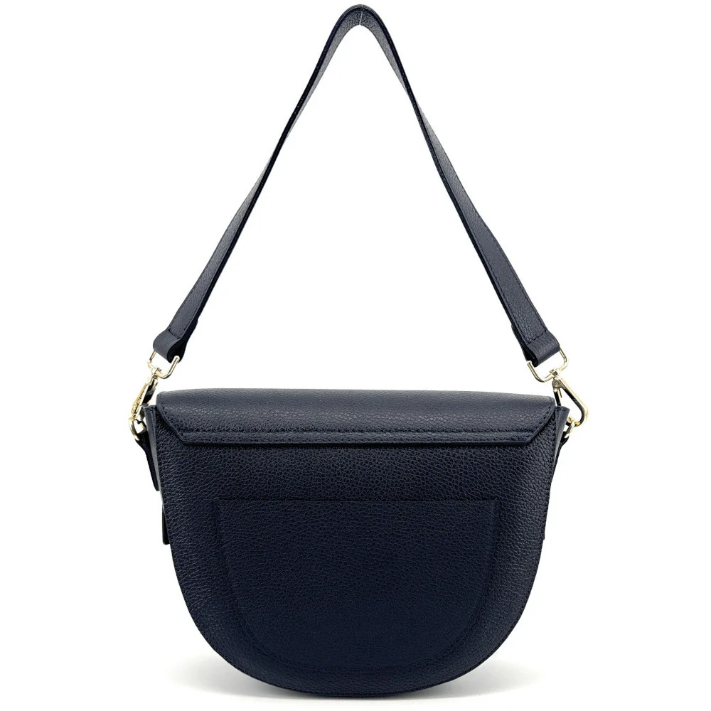 Sac besace en cuir grainé ECLIPSE Bleu marine - Image 3