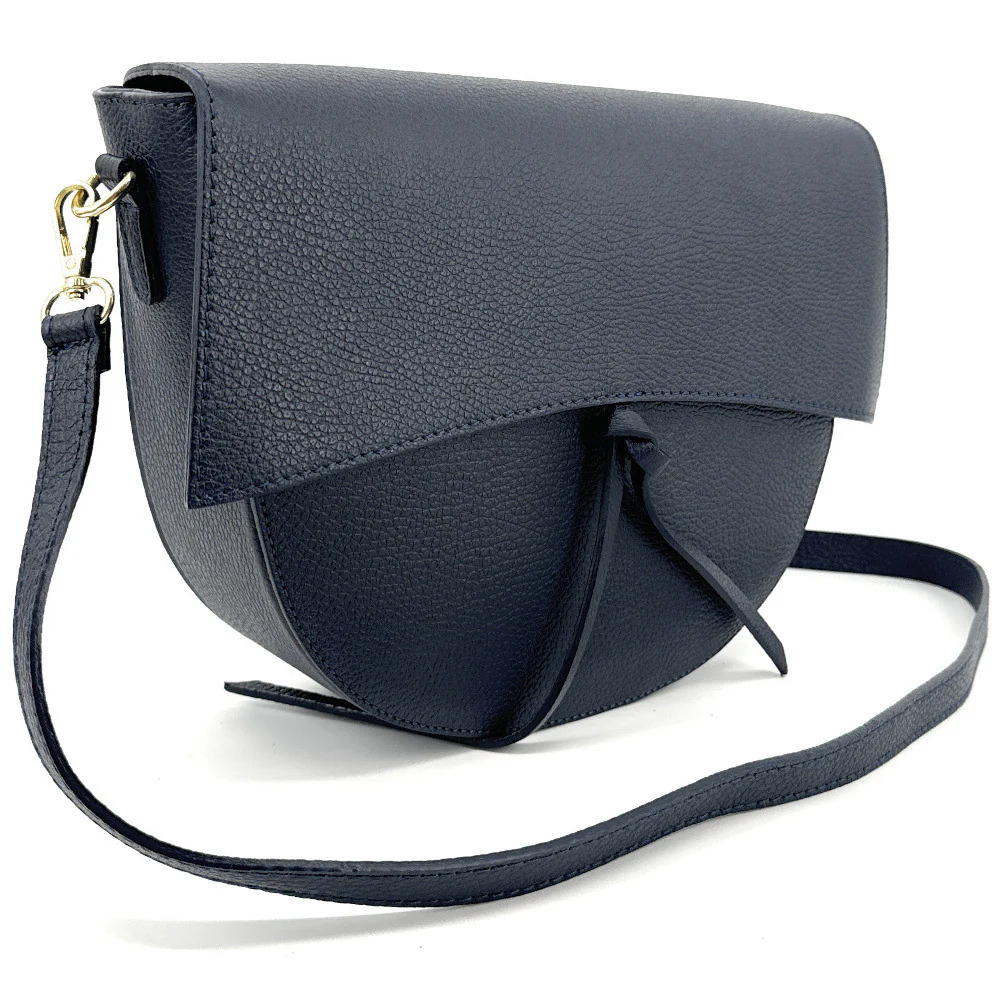 Sac besace en cuir grainé ECLIPSE Bleu marine - Image 4