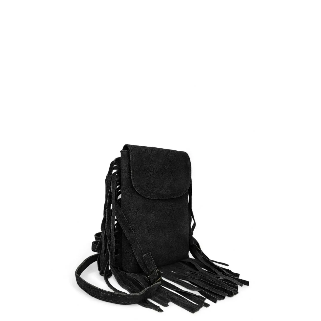 Sac besace en croûte de cuir ODINA Noir - Image 2