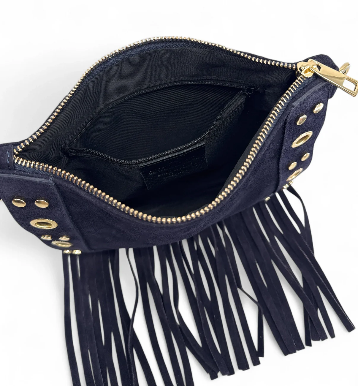 Sac besace en croûte de cuir YEPA Bleu marine - Image 6
