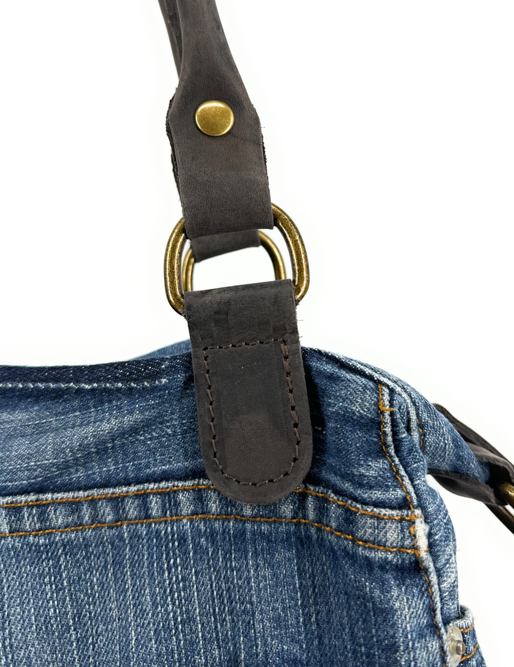Sac besace en toile et cuir BESACE U.S. DENIM pièce unique multicolore 4 - Image 8