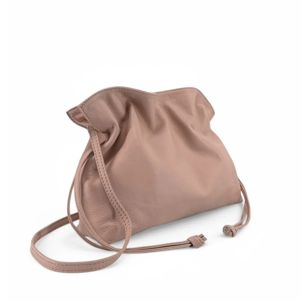 Sac bourse en cuir box calf SISSI Rose nude - Image 3