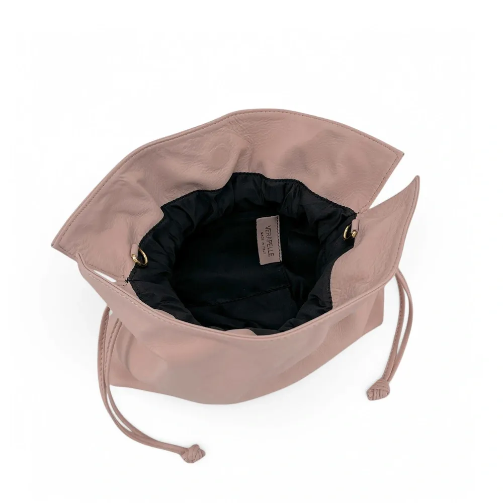 Sac bourse en cuir box calf SISSI Rose nude - Image 6