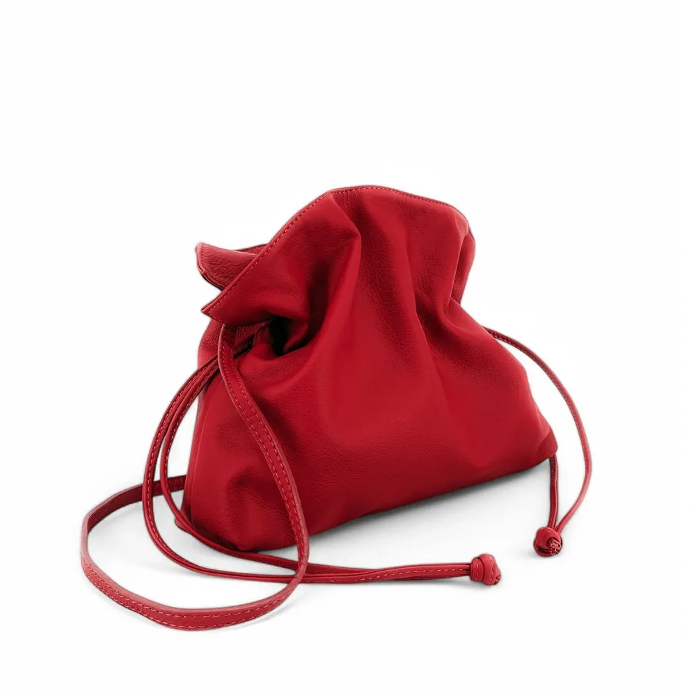 Sac bourse en cuir box calf SISSI Rouge cerise - Image 2