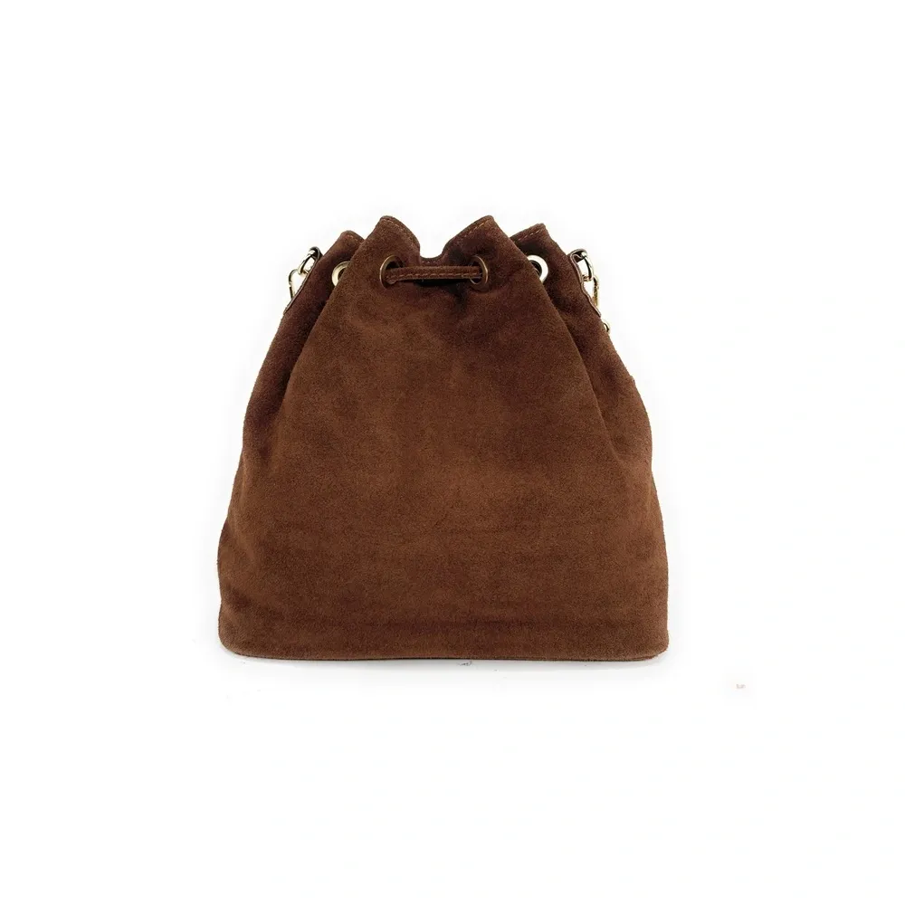 Sac bourse en daim APONI Chocolat - Image 5